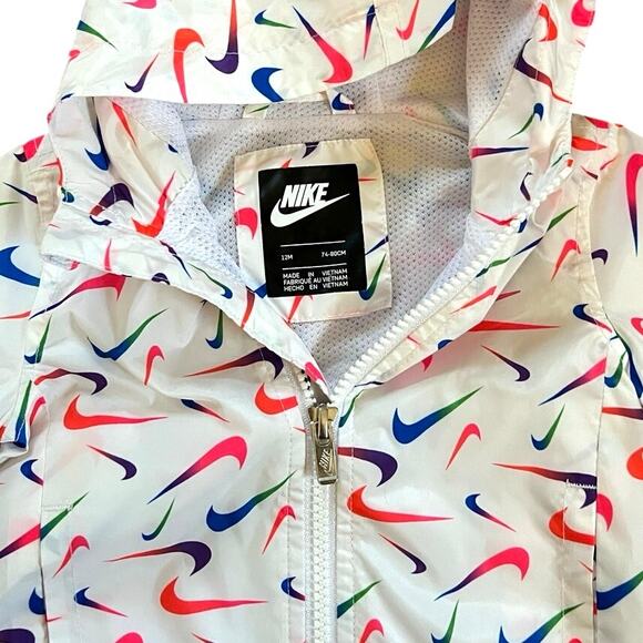 Nike Rainbow Swoosh Toddler Hooded Windbreaker / Raincoat 12m - Picture 4 of 4